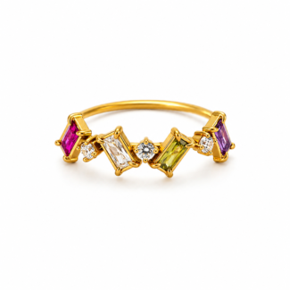 Hannah Crystal Ring - pink, 7
