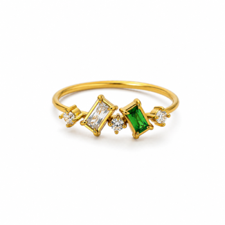 Hannah Crystal Ring - Emerald Green, 7